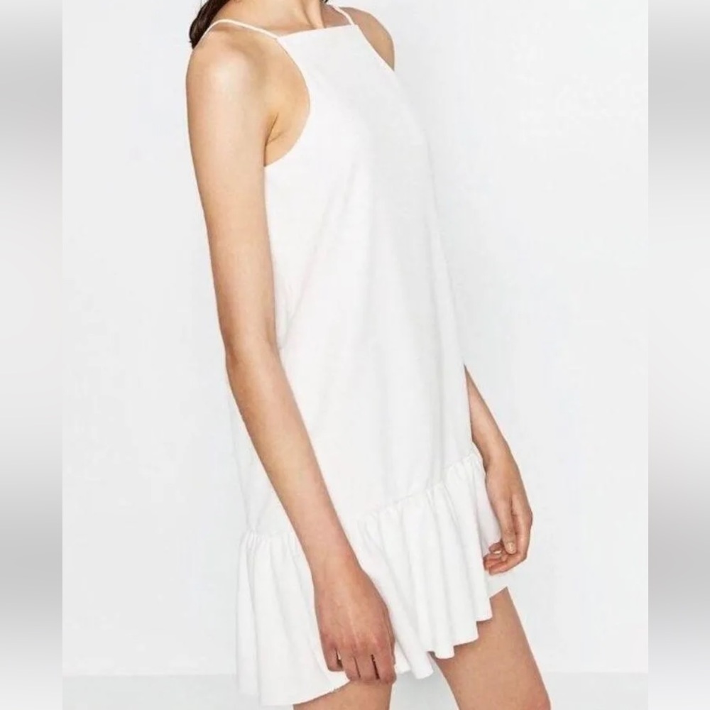 ZARA white drop waist dress size S